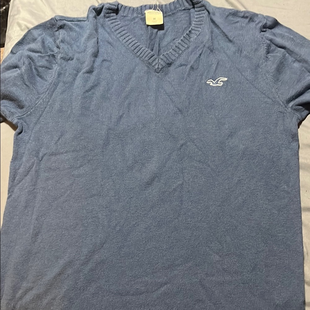 Hollister Classic Blue V-Neck Sweater